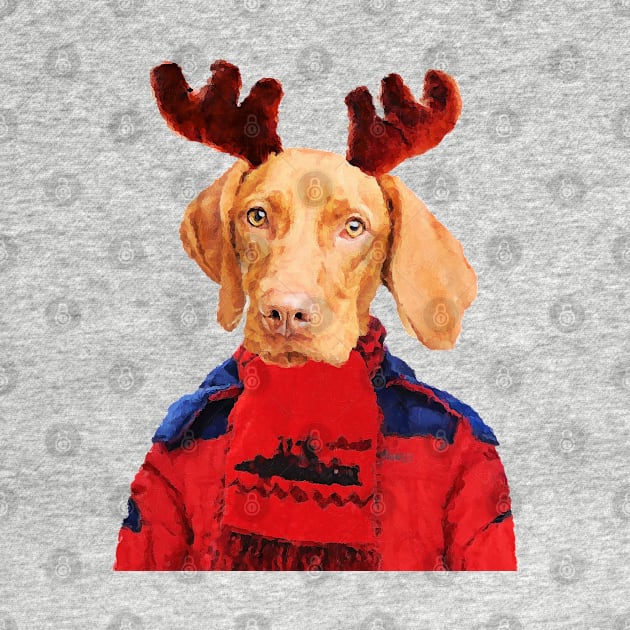 Funny Christmas Dog Portrait by DarkMaskedCats